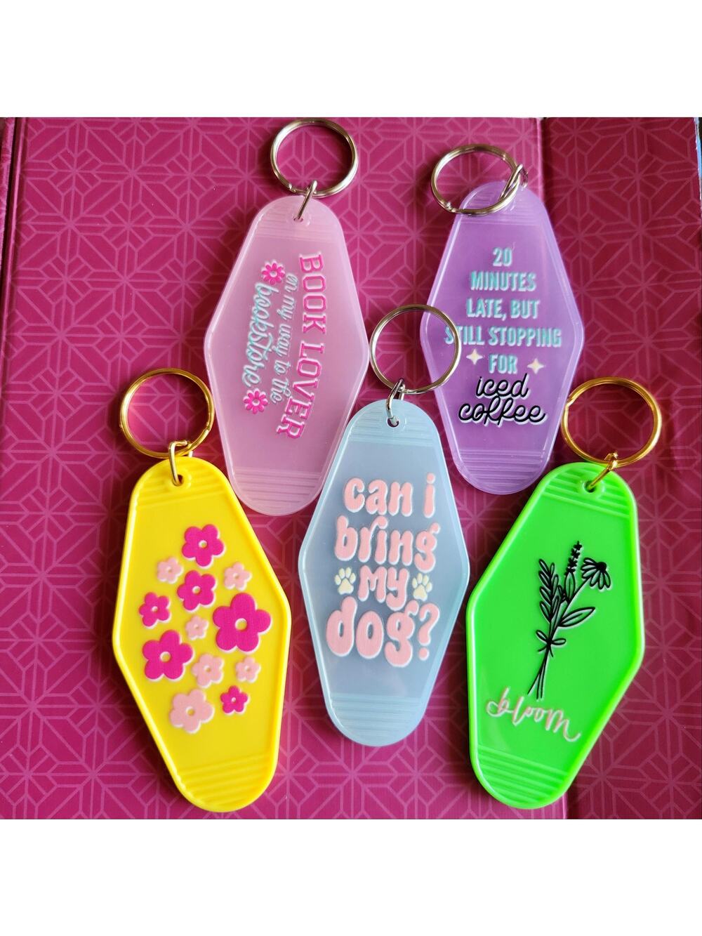 Custom Motel Keychains Car Accessories Customizable Gift Travel Summer Road Trip